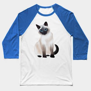 Siamese cat with blue eyes Baseball T-Shirt